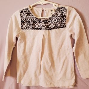 Oshkosh girls long sleeve black white Top Size 4t